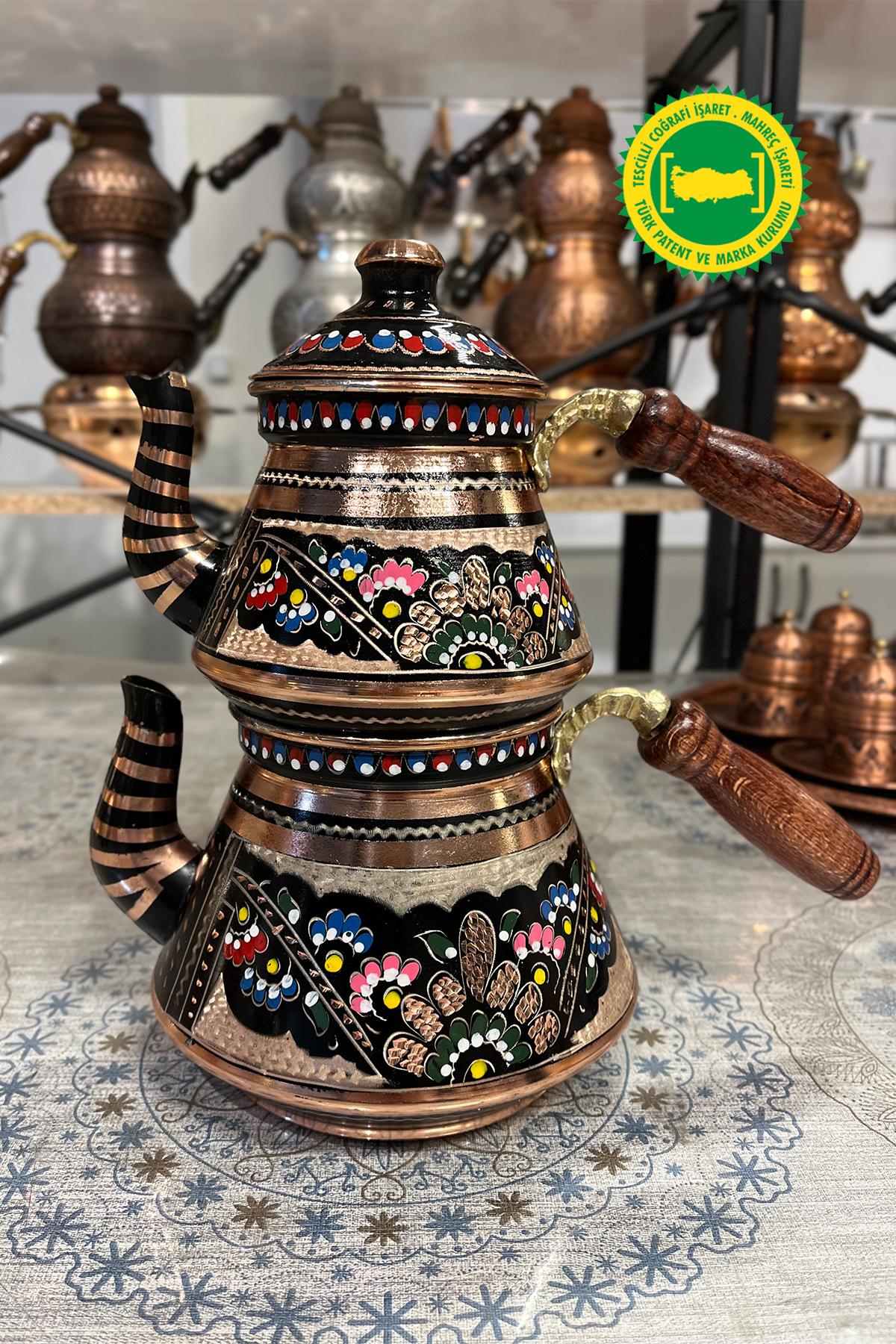 BAKIR MİNE İŞLEME PİRAMİT ÇAYDANLIK