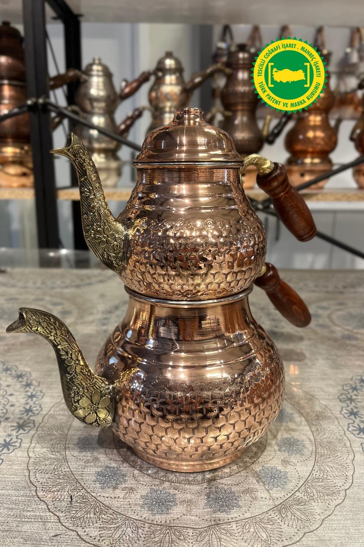 PETEK İŞLEME KLASİK BAKIR ÇAYDANLIK