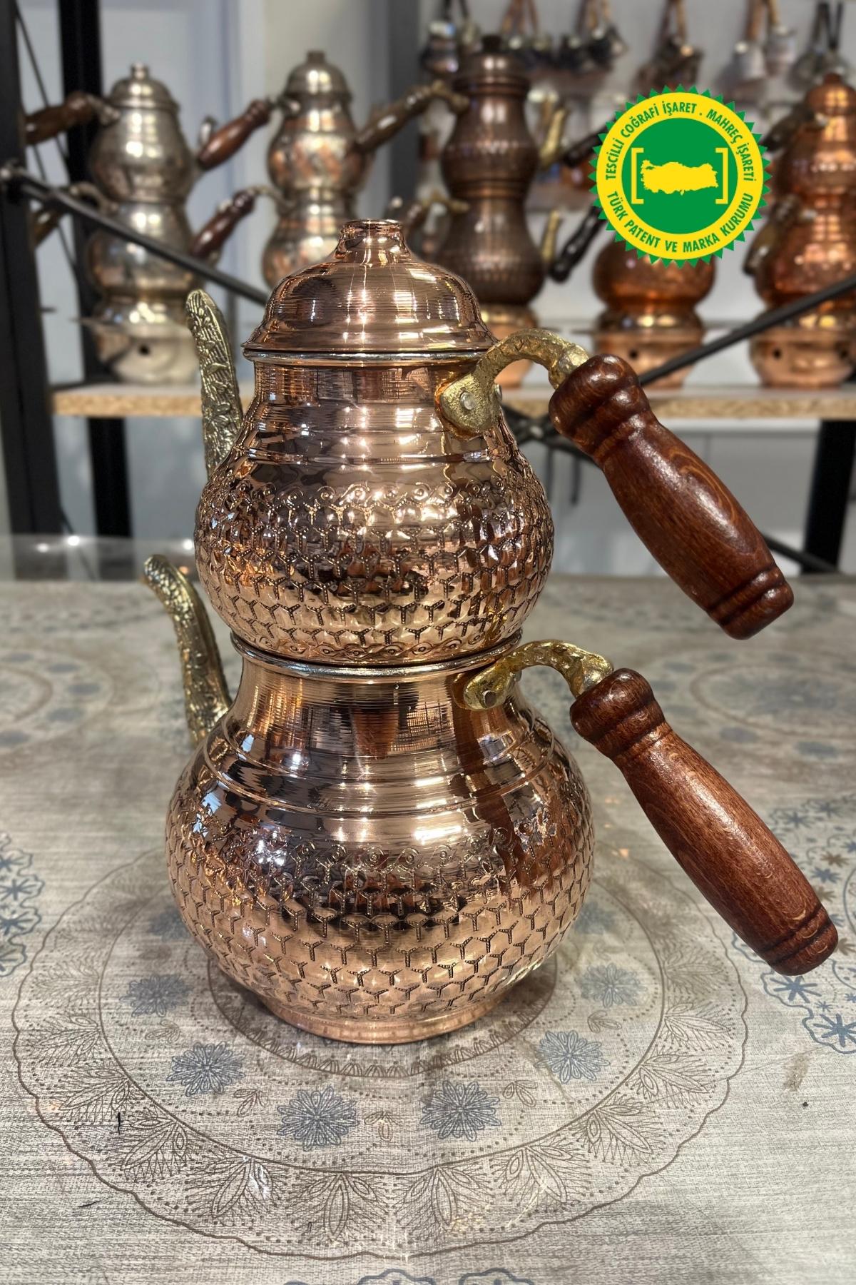 PETEK İŞLEME KLASİK BAKIR ÇAYDANLIK
