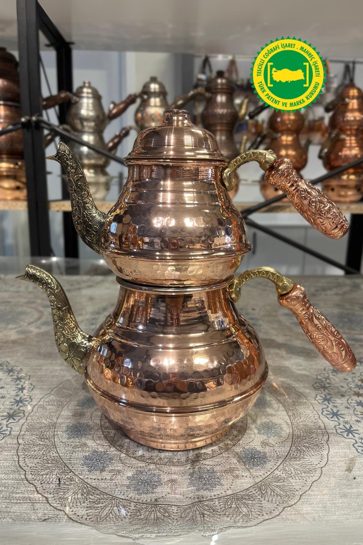 ÇEKİÇ DÖVME KLASİK KUŞAKLI DÖKÜM EMZİK BAKIR ÇAYDANLIK