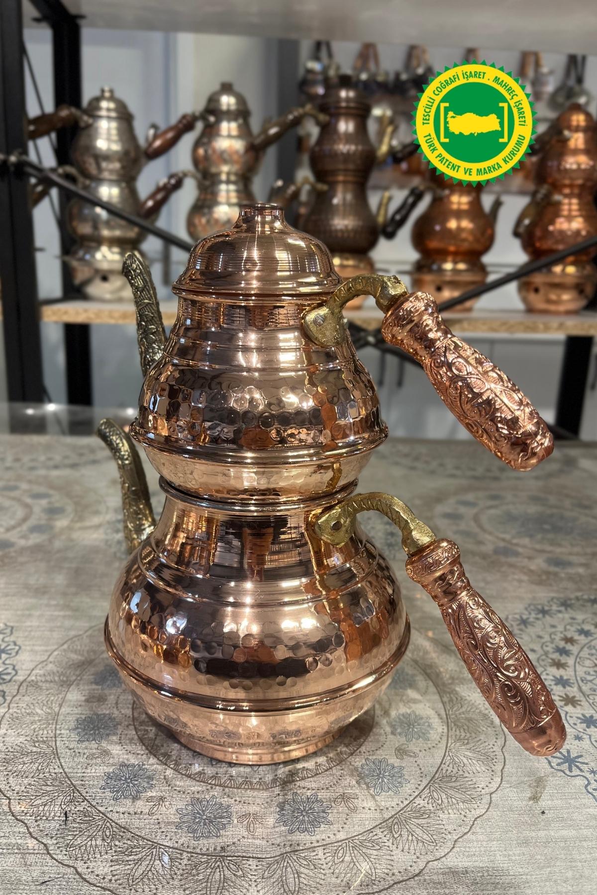 ÇEKİÇ DÖVME KLASİK KUŞAKLI DÖKÜM EMZİK BAKIR ÇAYDANLIK