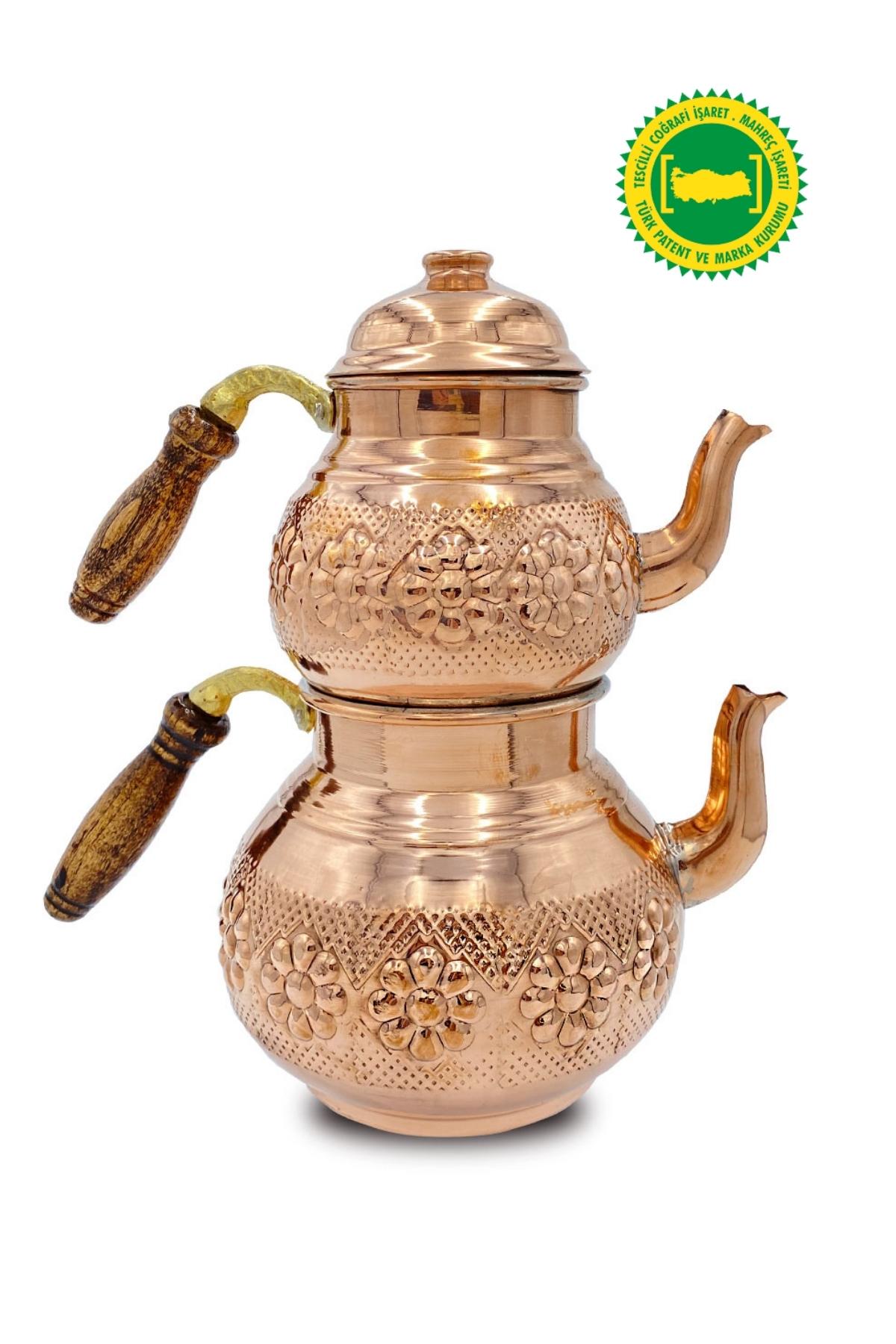 BAKIR BÜYÜK PAPATYA DESENLİ ÇAYDANLIK