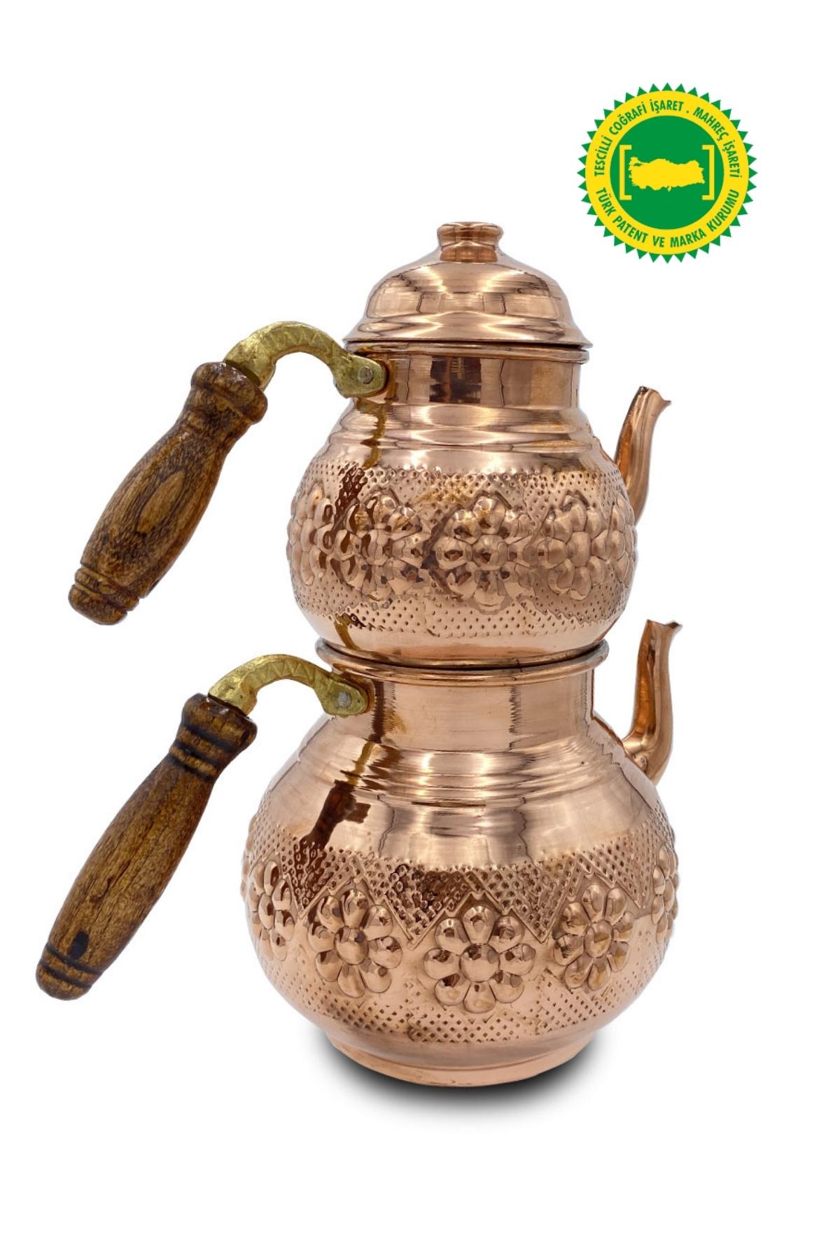 BAKIR BÜYÜK PAPATYA DESENLİ ÇAYDANLIK