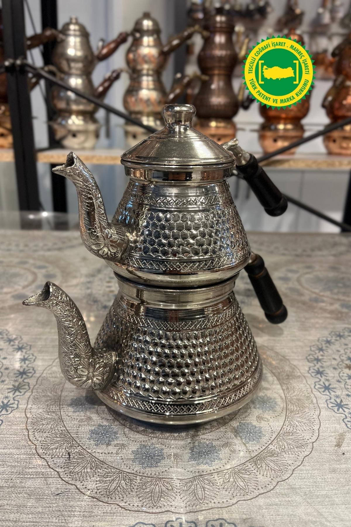 BAKIR PİRAMİT PETEK İŞLEME KALIN JUMBO DÖKÜM EMZİK ÇAYDANLIK
