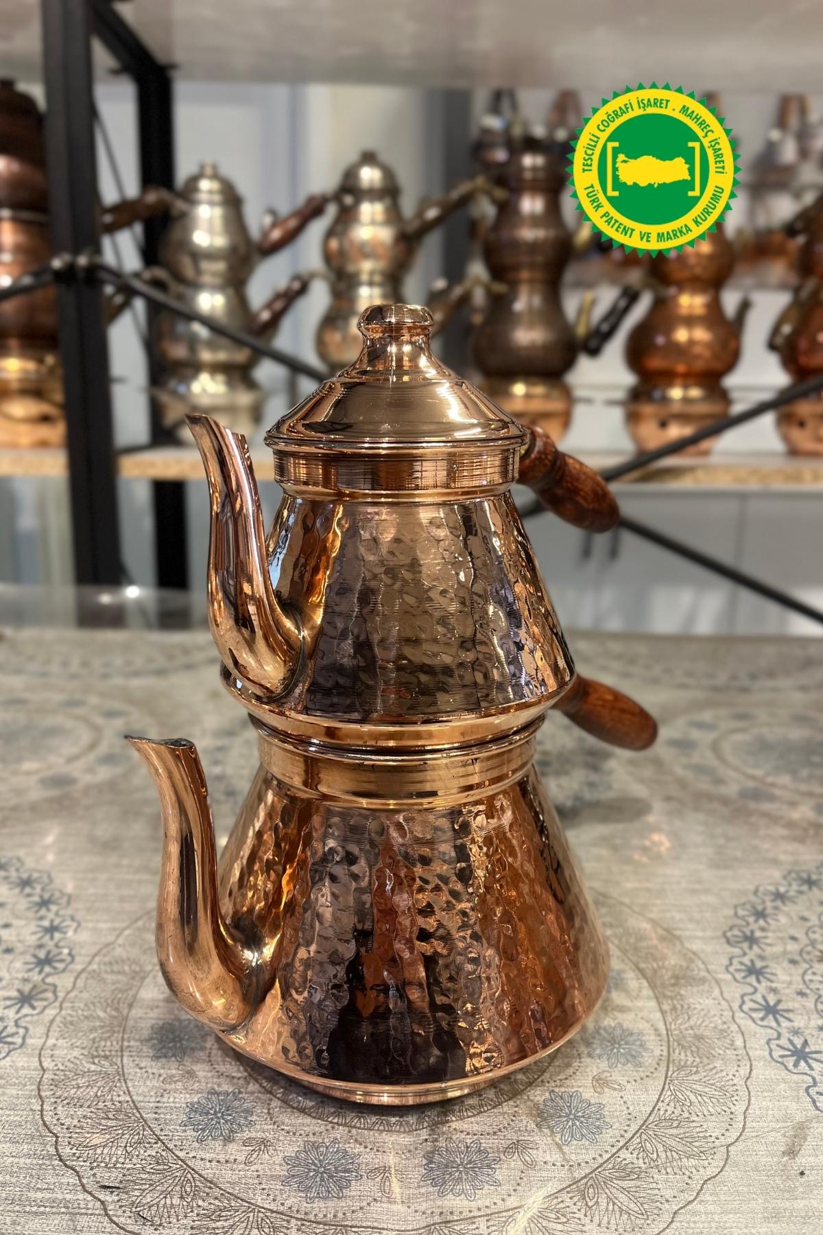 BAKIR PİRAMİT ÇEKİÇ DÖVME ÇAYDANLIK