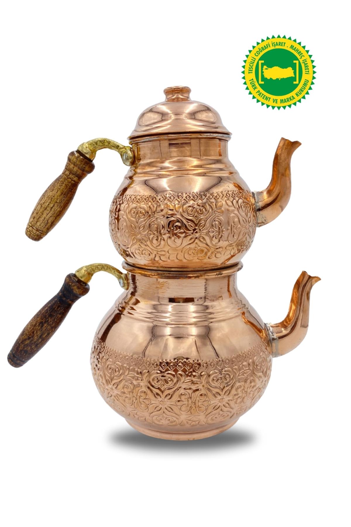 BAKIR BÜYÜK SARMAŞIK DESENLİ ÇAYDANLIK