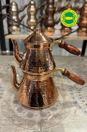 BAKIR PİRAMİT ÇEKİÇ DÖVME ÇAYDANLIK