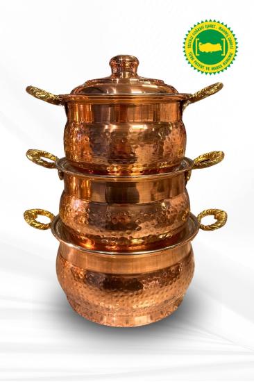 Dövme Bakır Maraş Güveç Tencere Seti