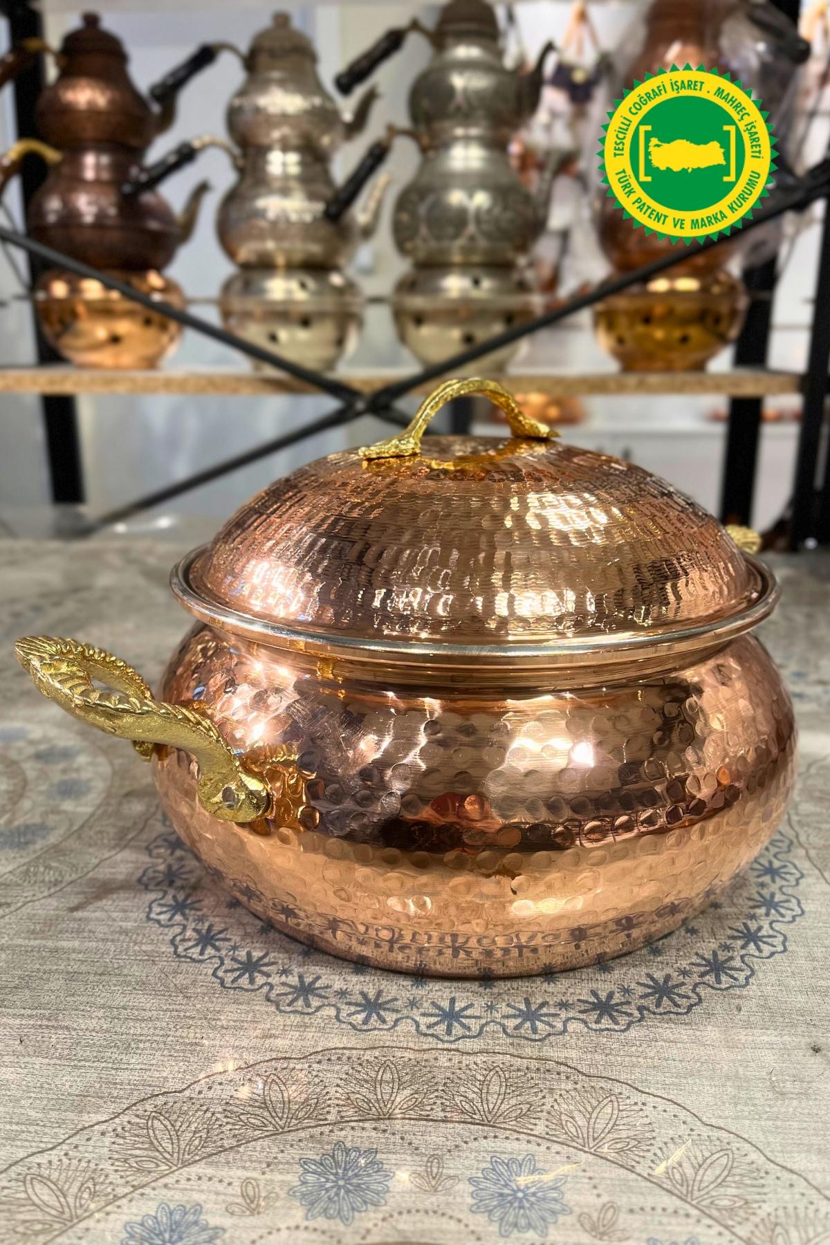 Dövme Bakır Trabzon Güveç Tencere 4 Litre