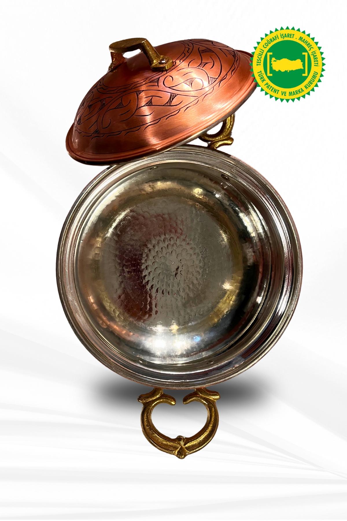 Göbeklitepe Oyma Ağır İşleme Bakır Tencere 7 Litre