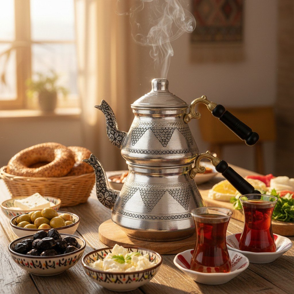 Bakır Selçuk Çaydanlık-Kalay