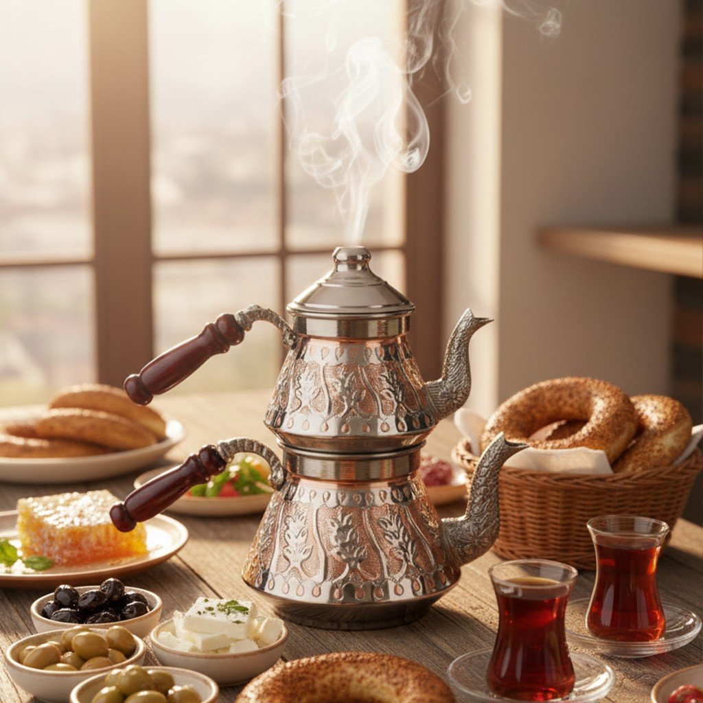 Bakır Selçuk Çaydanlık-Nikel